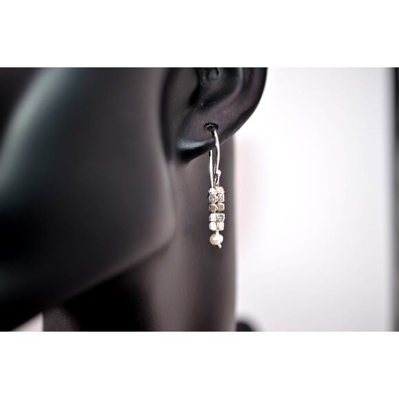 Catherine Weitzman Sterling Silver Keishi Pearl Dangle Earrings - Picture 2 of 3